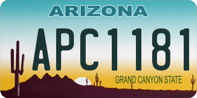 AZ license plate APC1181