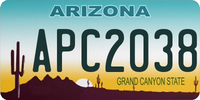 AZ license plate APC2038