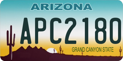 AZ license plate APC2180