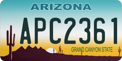 AZ license plate APC2361