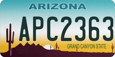 AZ license plate APC2363