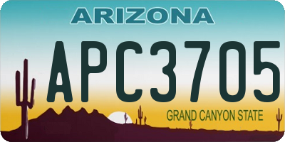 AZ license plate APC3705