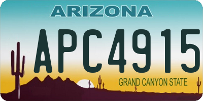 AZ license plate APC4915