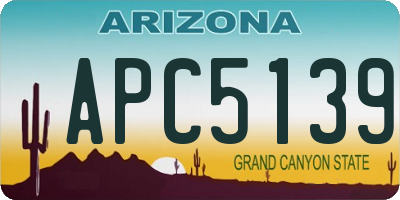 AZ license plate APC5139