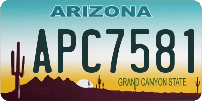 AZ license plate APC7581
