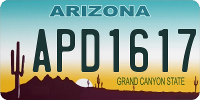 AZ license plate APD1617