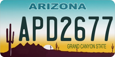 AZ license plate APD2677