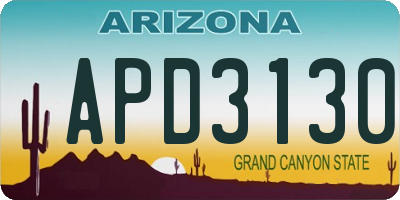 AZ license plate APD3130