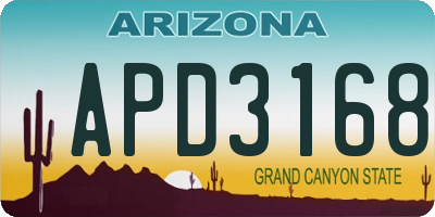 AZ license plate APD3168