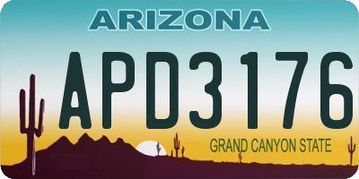 AZ license plate APD3176