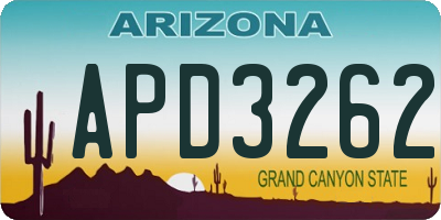 AZ license plate APD3262