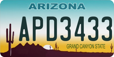 AZ license plate APD3433