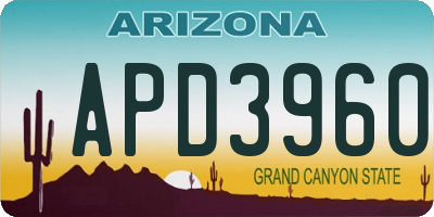 AZ license plate APD3960