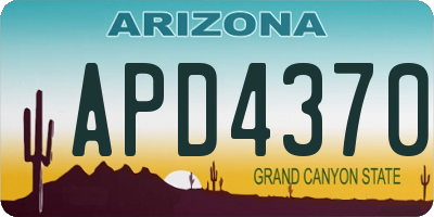 AZ license plate APD4370