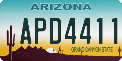AZ license plate APD4411