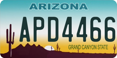 AZ license plate APD4466