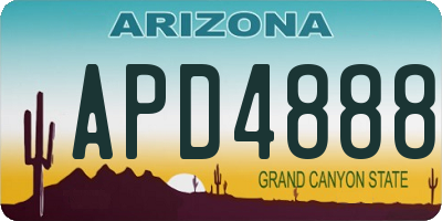 AZ license plate APD4888