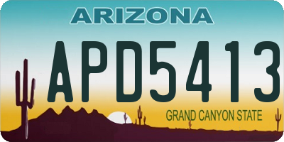 AZ license plate APD5413