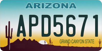 AZ license plate APD5671