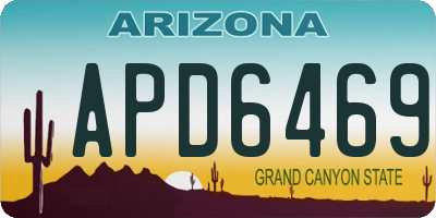 AZ license plate APD6469