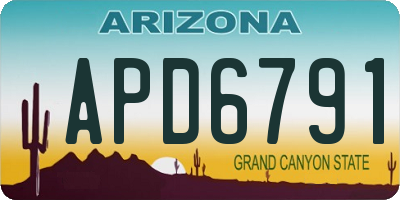 AZ license plate APD6791