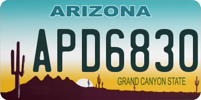 AZ license plate APD6830