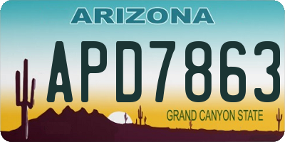 AZ license plate APD7863