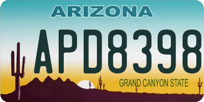 AZ license plate APD8398