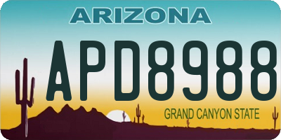 AZ license plate APD8988