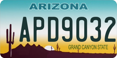 AZ license plate APD9032