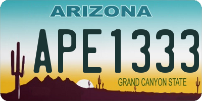 AZ license plate APE1333