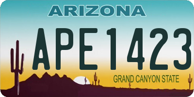 AZ license plate APE1423