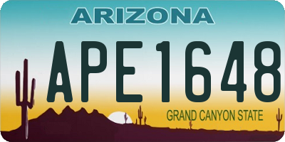 AZ license plate APE1648