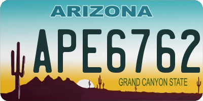 AZ license plate APE6762