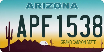 AZ license plate APF1538
