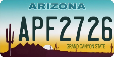 AZ license plate APF2726