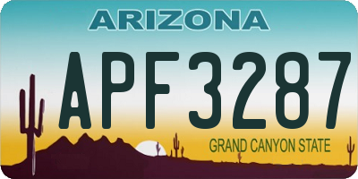 AZ license plate APF3287