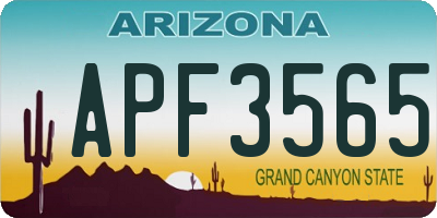 AZ license plate APF3565