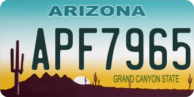 AZ license plate APF7965