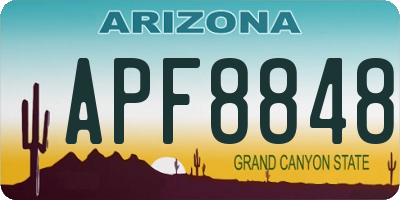 AZ license plate APF8848