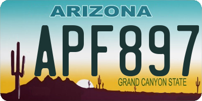 AZ license plate APF897