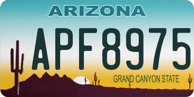 AZ license plate APF8975
