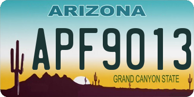 AZ license plate APF9013