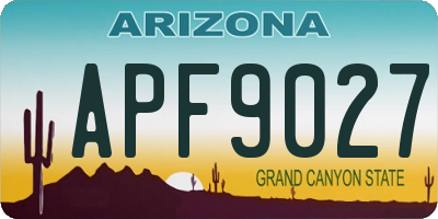 AZ license plate APF9027
