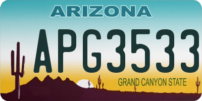 AZ license plate APG3533