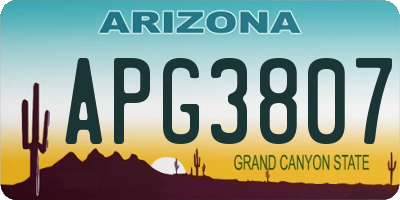 AZ license plate APG3807