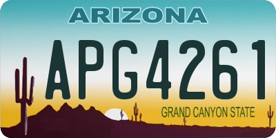 AZ license plate APG4261