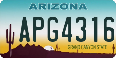 AZ license plate APG4316