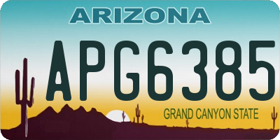 AZ license plate APG6385