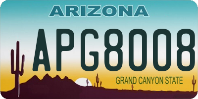 AZ license plate APG8008
